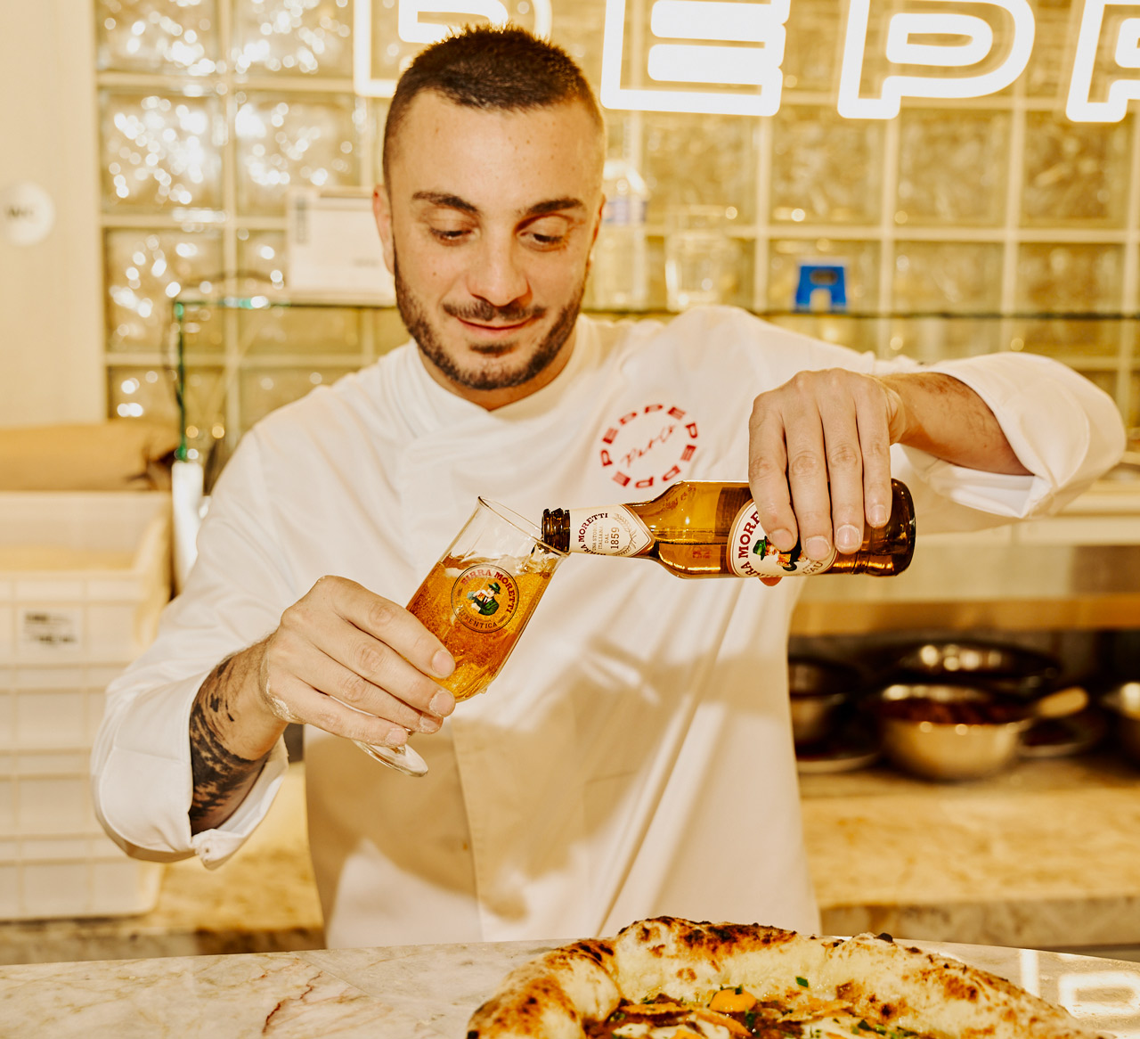 Peppe Cutraro, sa pizza et une Birra Moretti